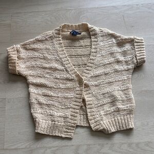 GAP Tan Knit Short Sleeve Cardigan